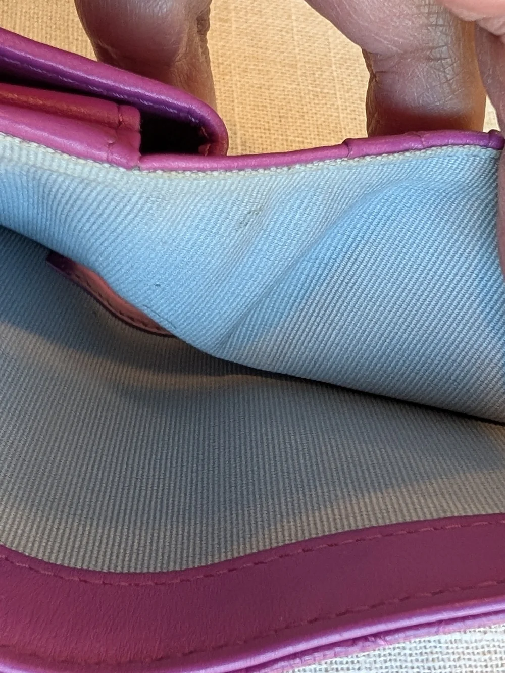 Chanel Quilted Small Wallet in Plum with Gold CC Logo